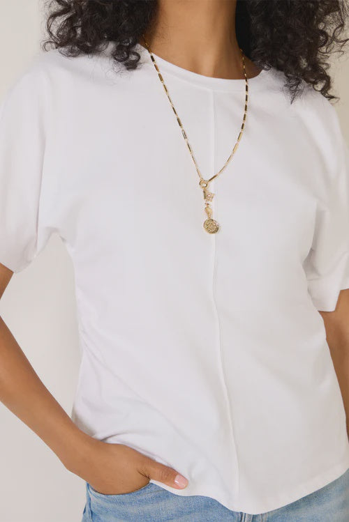 Sanctuary Shirred Waist Dolman Tee