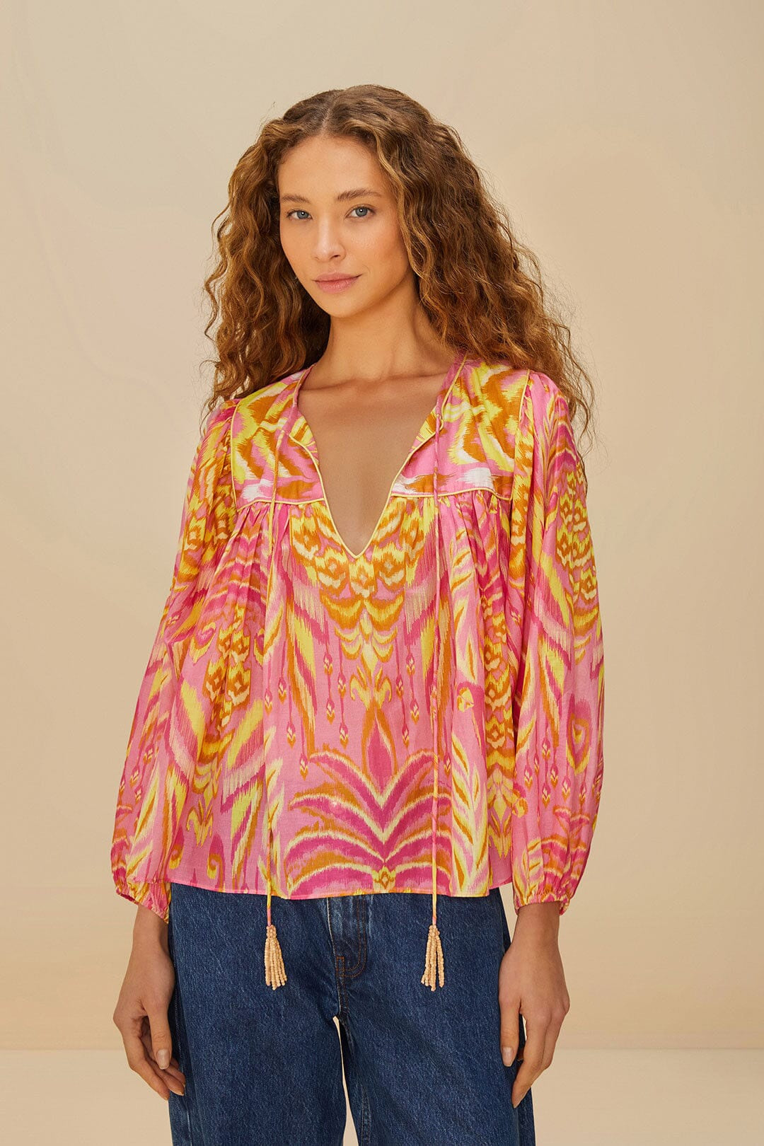 Farm Rio Pineapple Tapestry Blouse