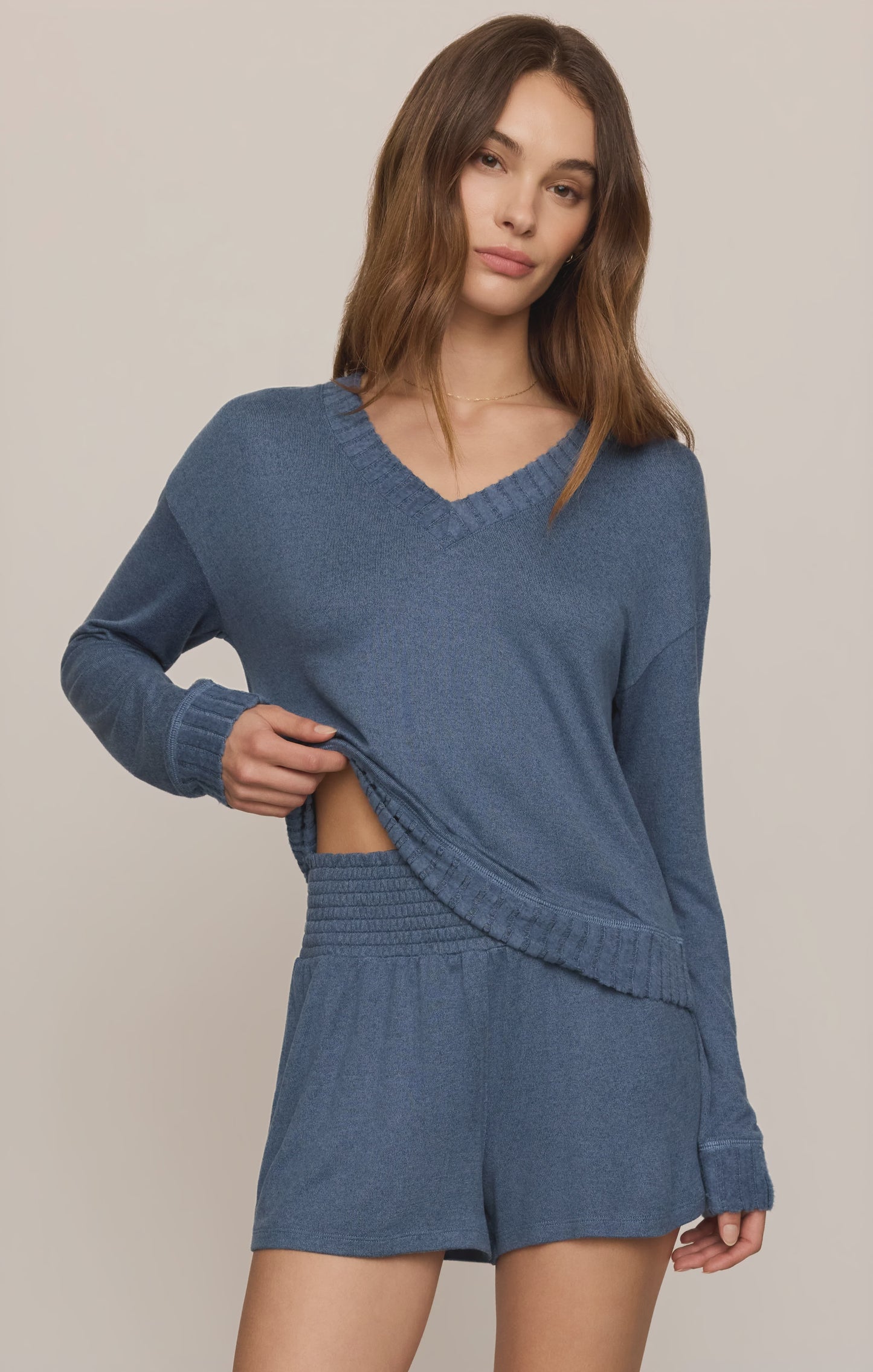 Z Supply Courtney LS Top Navy
