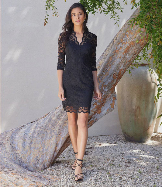 Karen Kane V-Neck Lace Dress