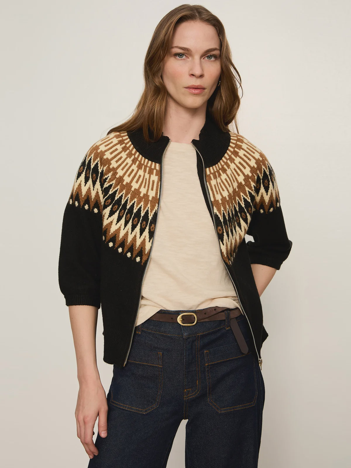 Sanctuary Fairisle Zip Up