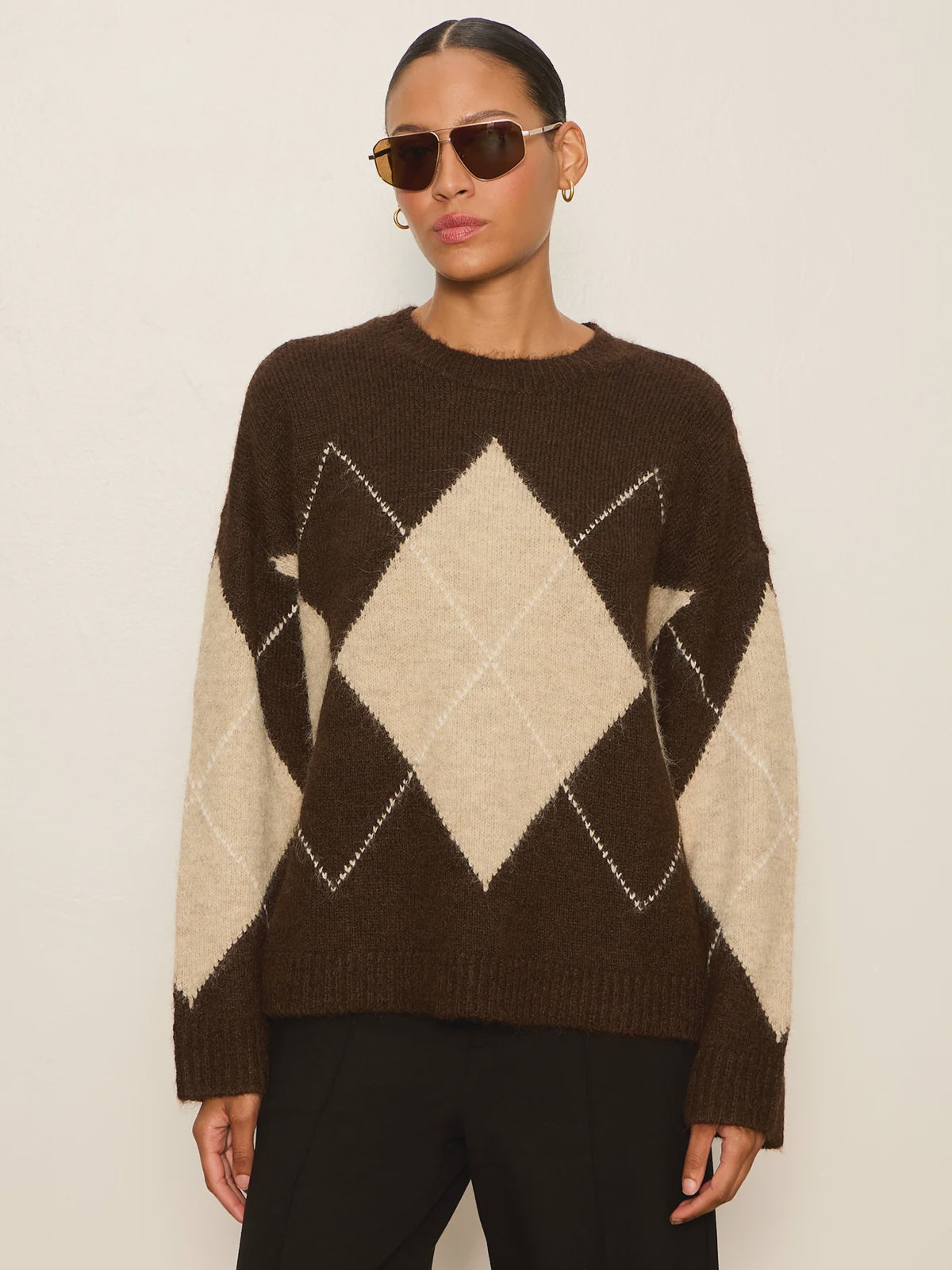 Sanctuary Argyle Crew Sweater