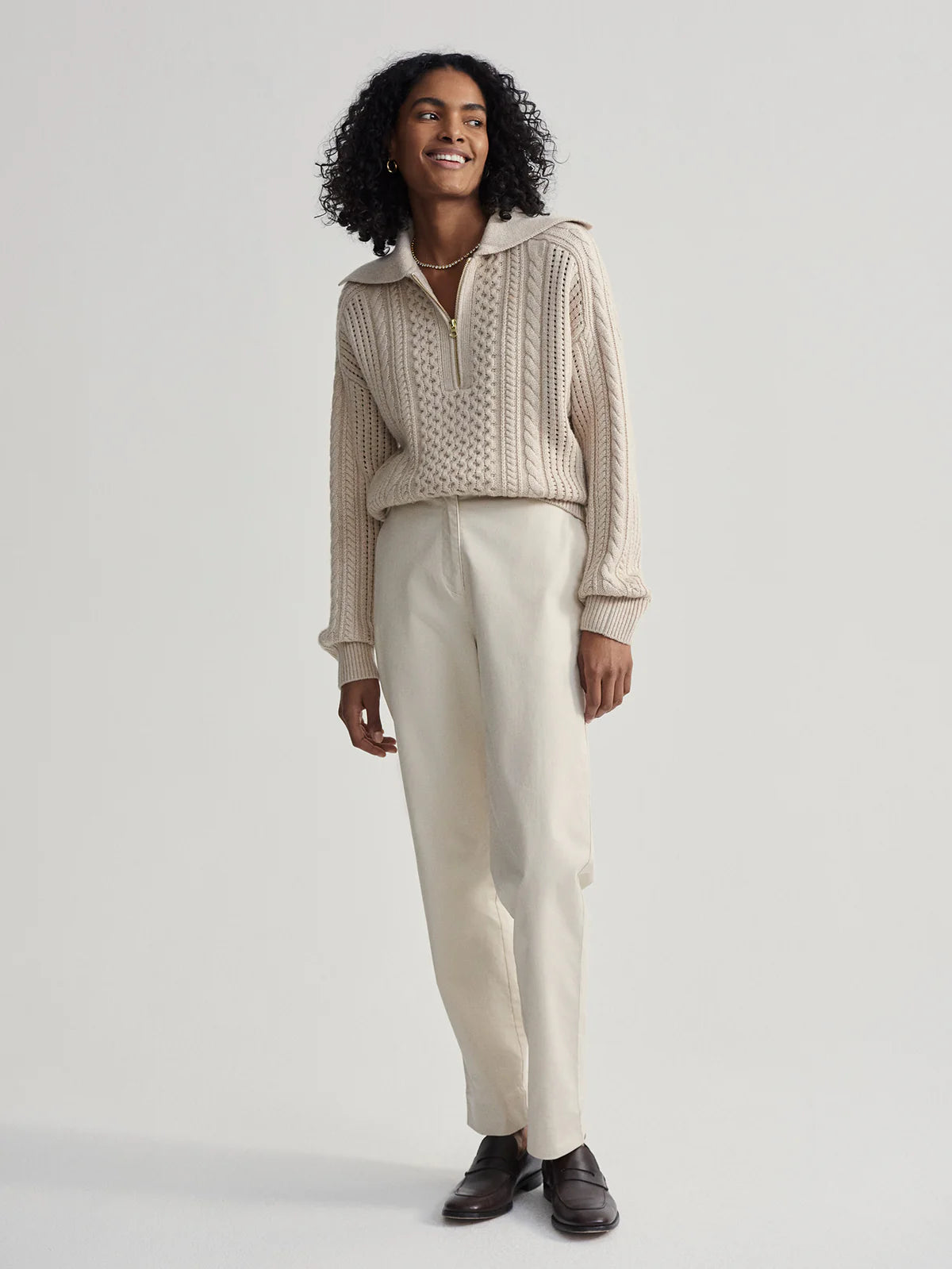 Varley Camello Cable Knit Zip