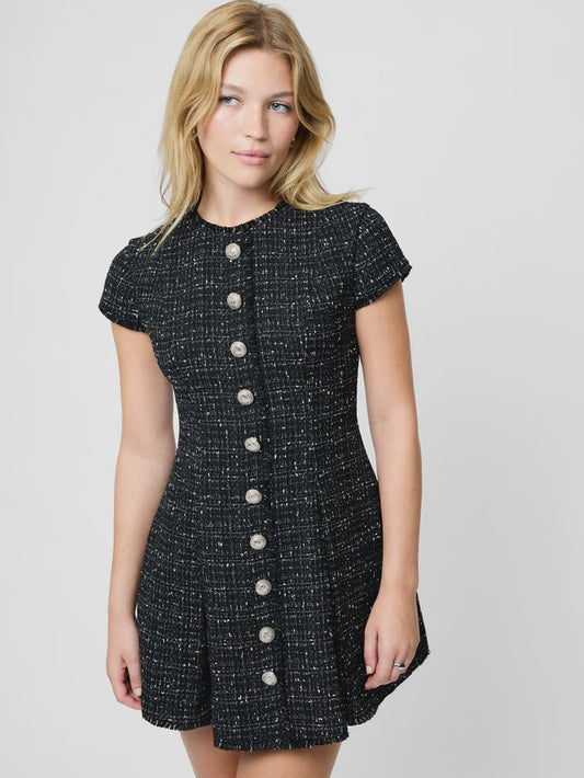 French Connection Speckled Tweet Mini Dress