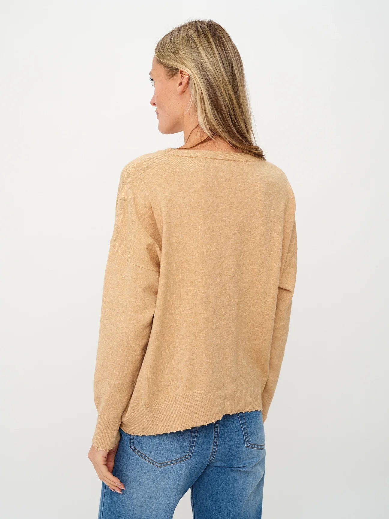Six/Fifty Angii Frayed Crew Neck