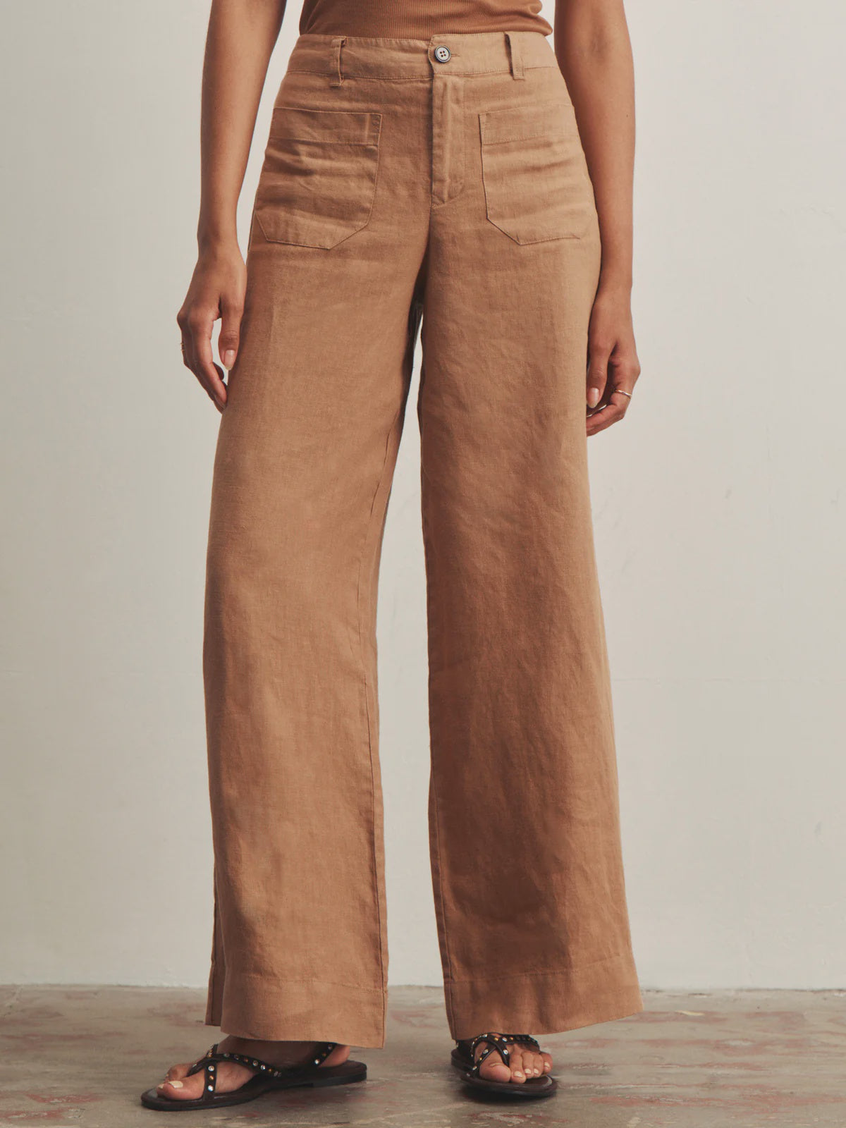 Sanctuary The Marine Linen Wide Leg In Coconut
