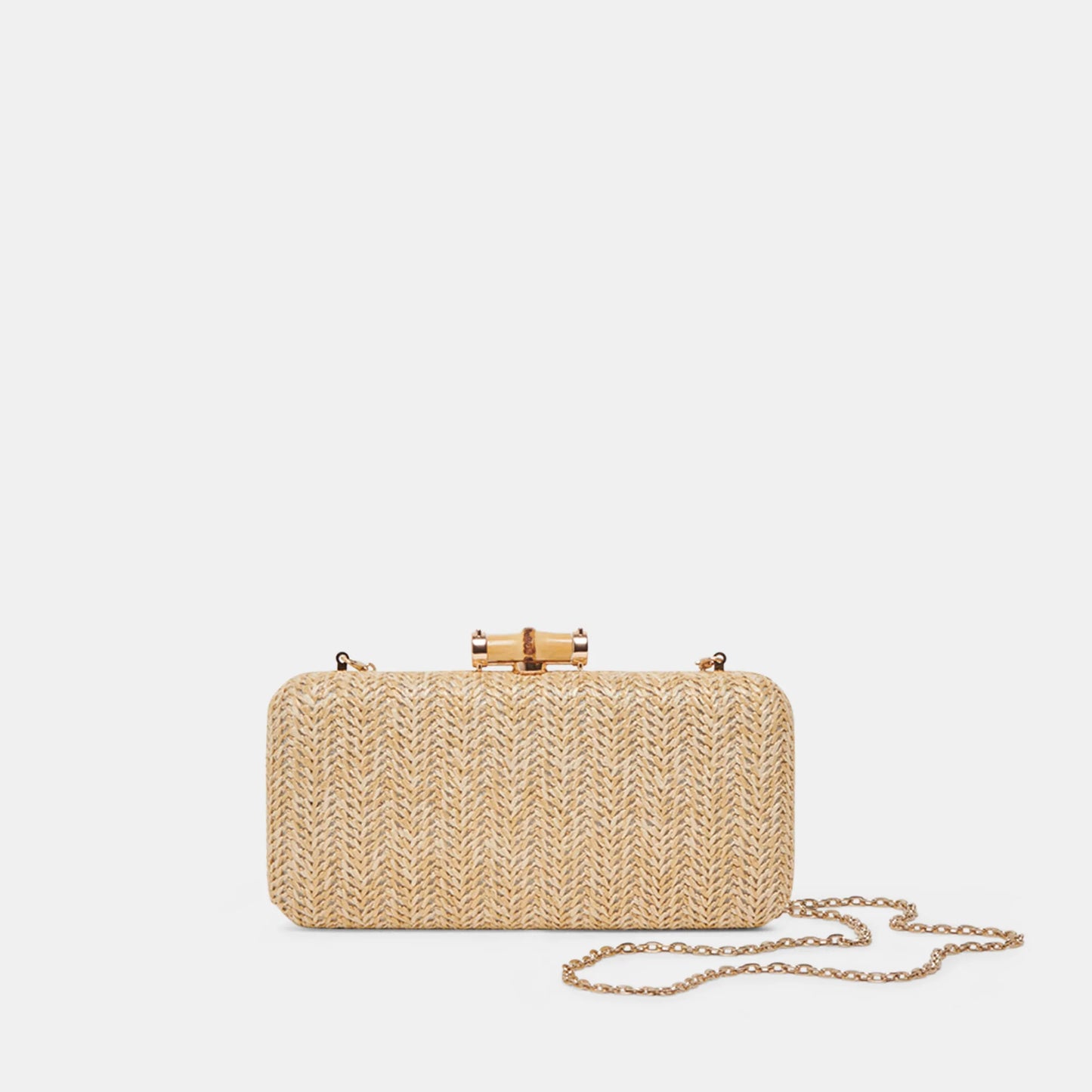 Dolce Vita Solace Natural Raffia Box Clutch