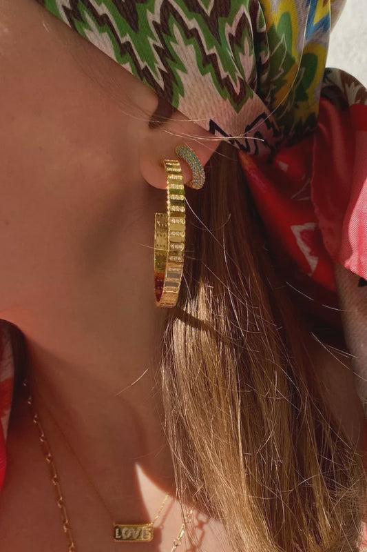 Native Gem Flash Hoop Earring