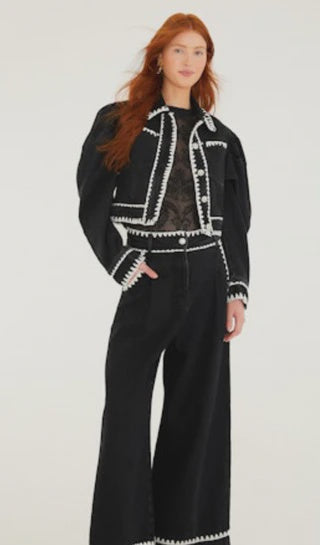 Farm Rio Black Romantic Jacket