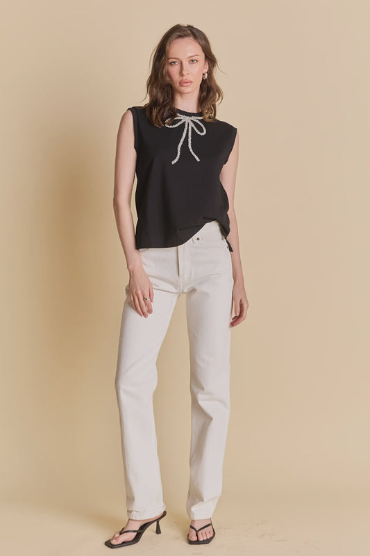Rhinestone Bow Top