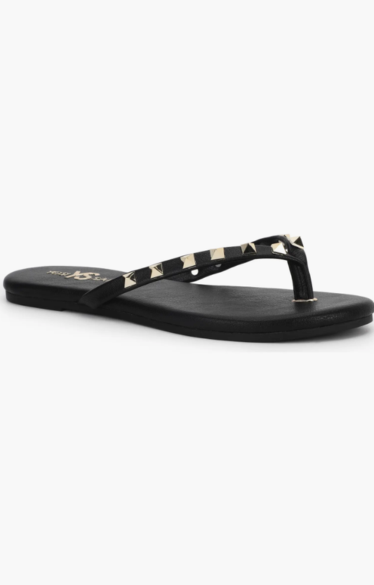 Yosi Samra Rivington Stud Flip Flop Black/Gold
