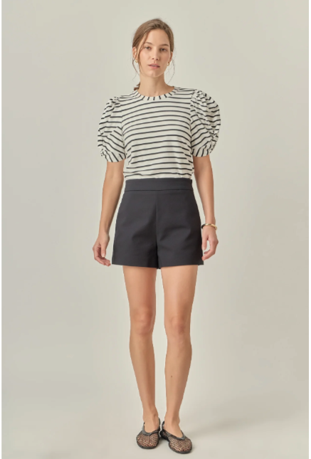 English Factory Striped Puff Crewneck
