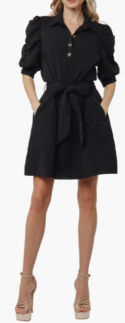 Cibon Grid Jacquard Mini Shirtdress