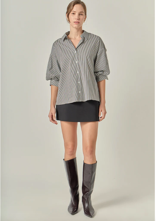 english Factory Striped Button Down