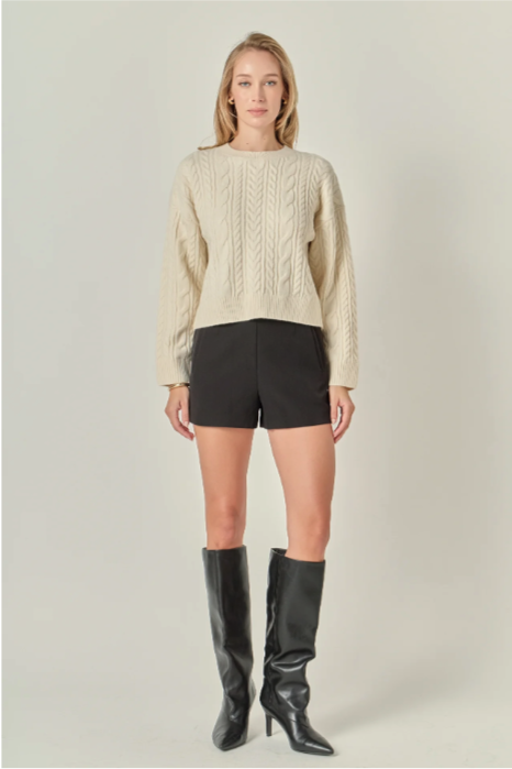 English Factory Crewneck Cable Sweater