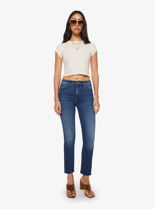 Mother Mid Rise Dazzler Ankle Fray