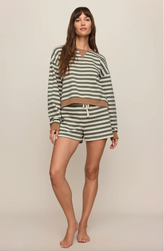 Z Supply Low Key Stripe Sweatshirt