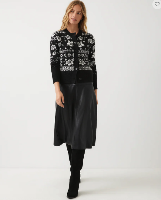 Karen Kane Floral Jacquard Crew Cardi