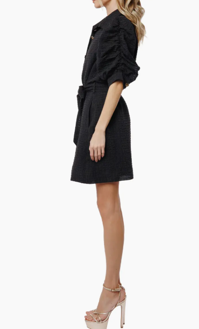 Cibon Grid Jacquard Mini Shirtdress