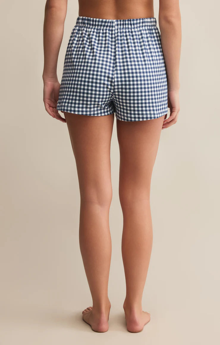 Gingham Short Yacht Blue