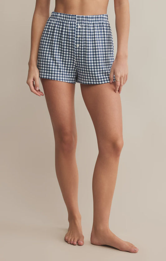 Gingham Short Yacht Blue