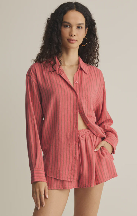 Z Supply Perfect Stripe Button Up Gelato