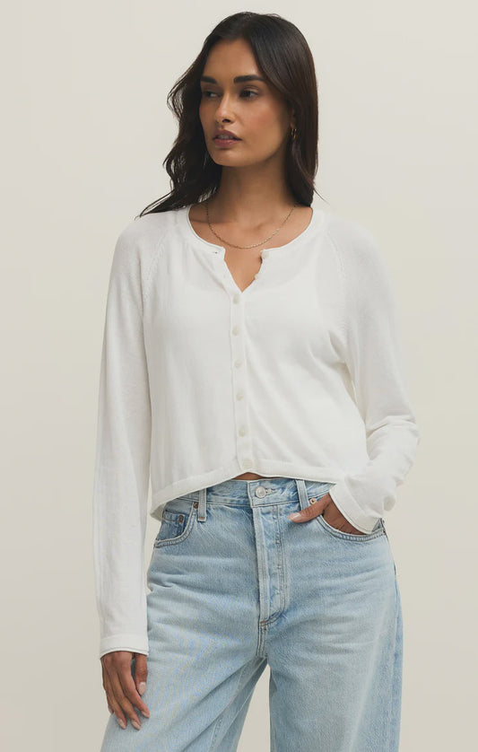 Z Supply Perfect Layer Cardigan White