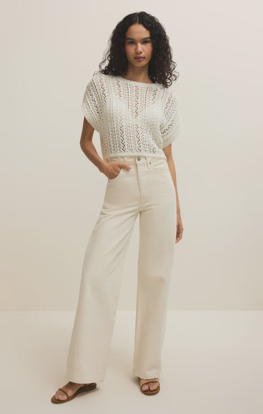 Z Supply Ballast Crochet top White