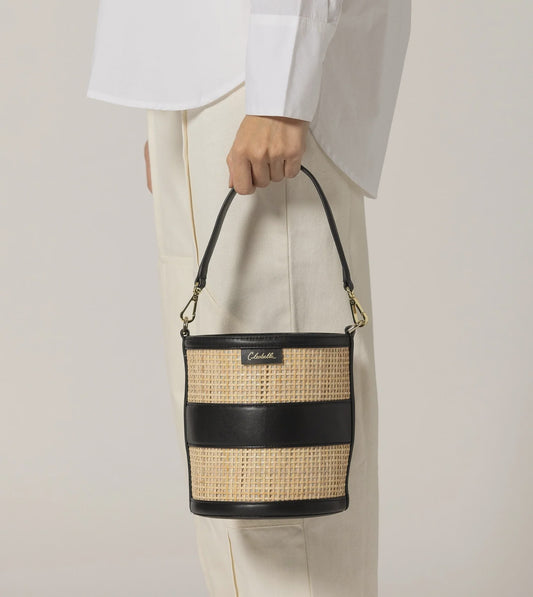 Emery Rattan Bucket Bag