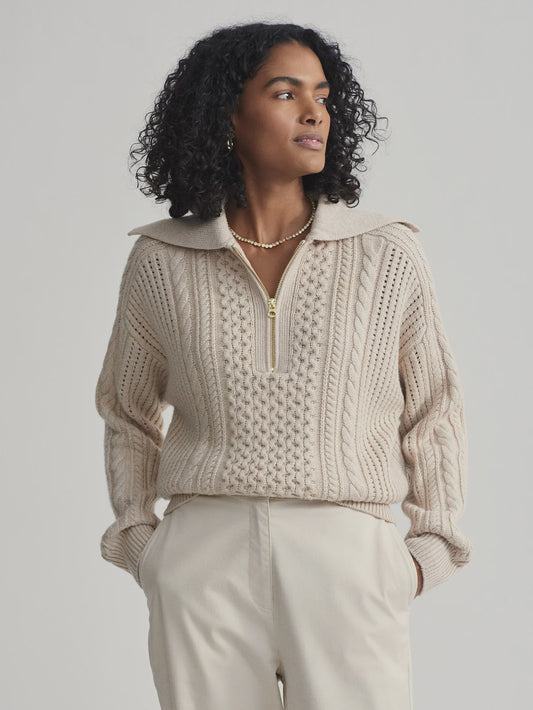 Varley Camello Cable Knit Zip