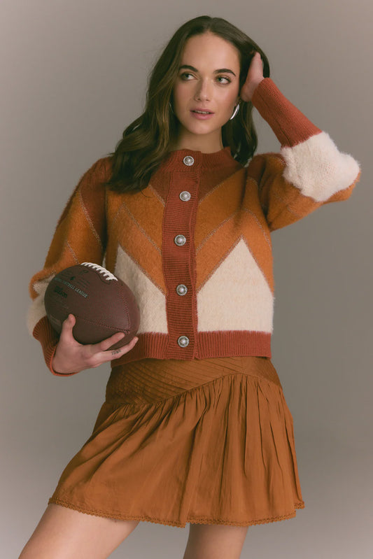 ALLISON FUZZY CHAVRON CARDI