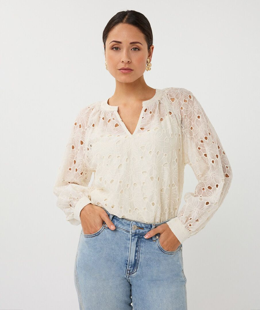 ESQUALO Raglam Embroidery Anglaise