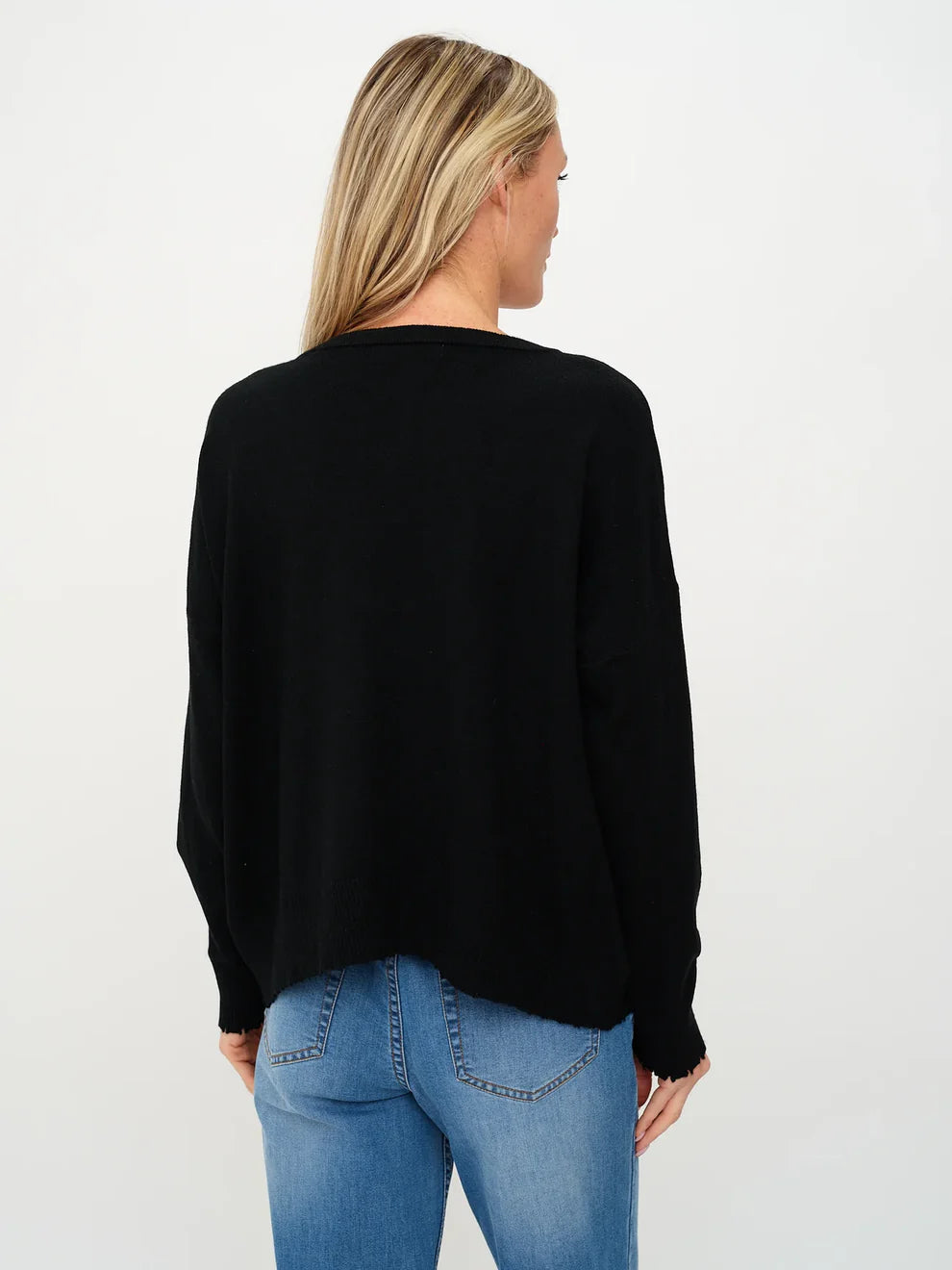 Six/Fifty Angii Frayed Crew Neck